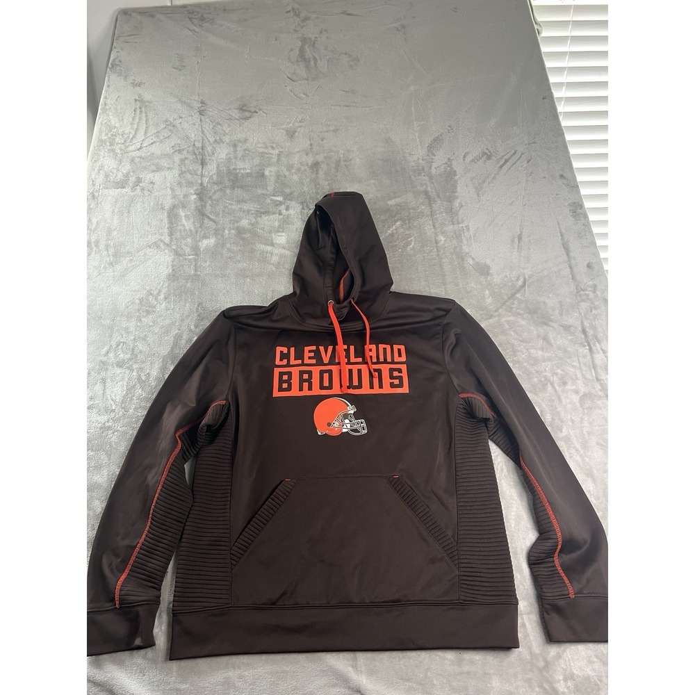 NFL Mens Sweatshirt Large Brown Cleveland Brown TX3 Warm Pullover Hoodie
